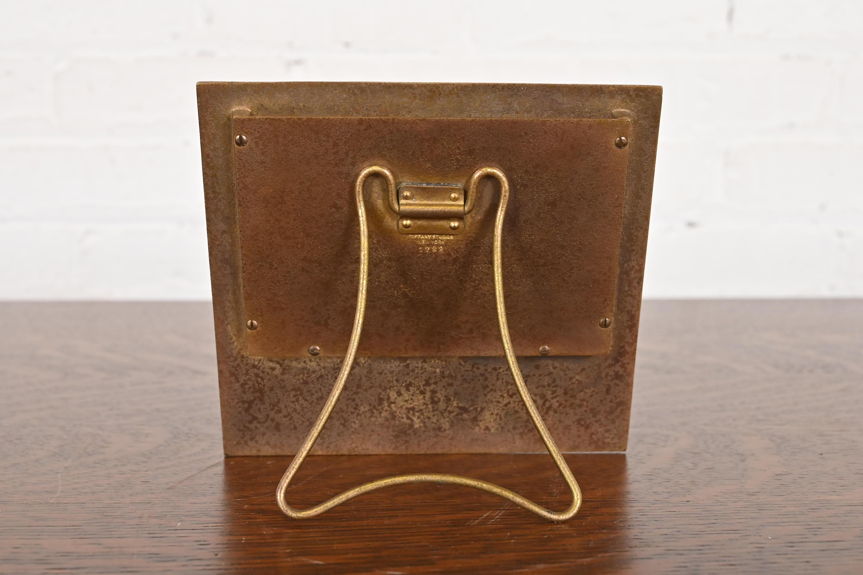 Tiffany Studios New York Adam Bronze Doré Desk Calendar Frame or Picture Frame For Sale 4