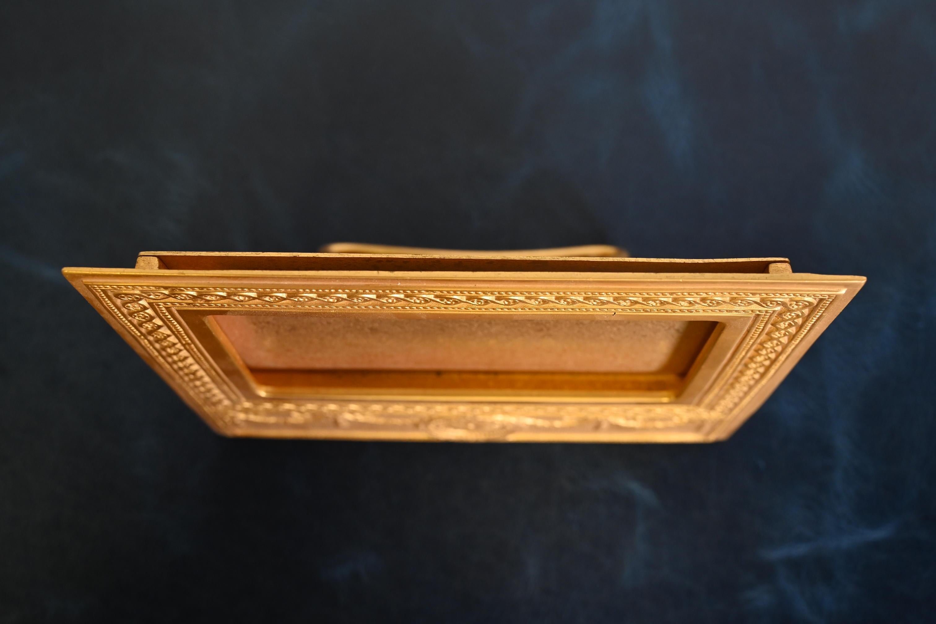 Tiffany Studios New York Adam Bronze Doré Desk Calendar Frame or Picture Frame For Sale 5