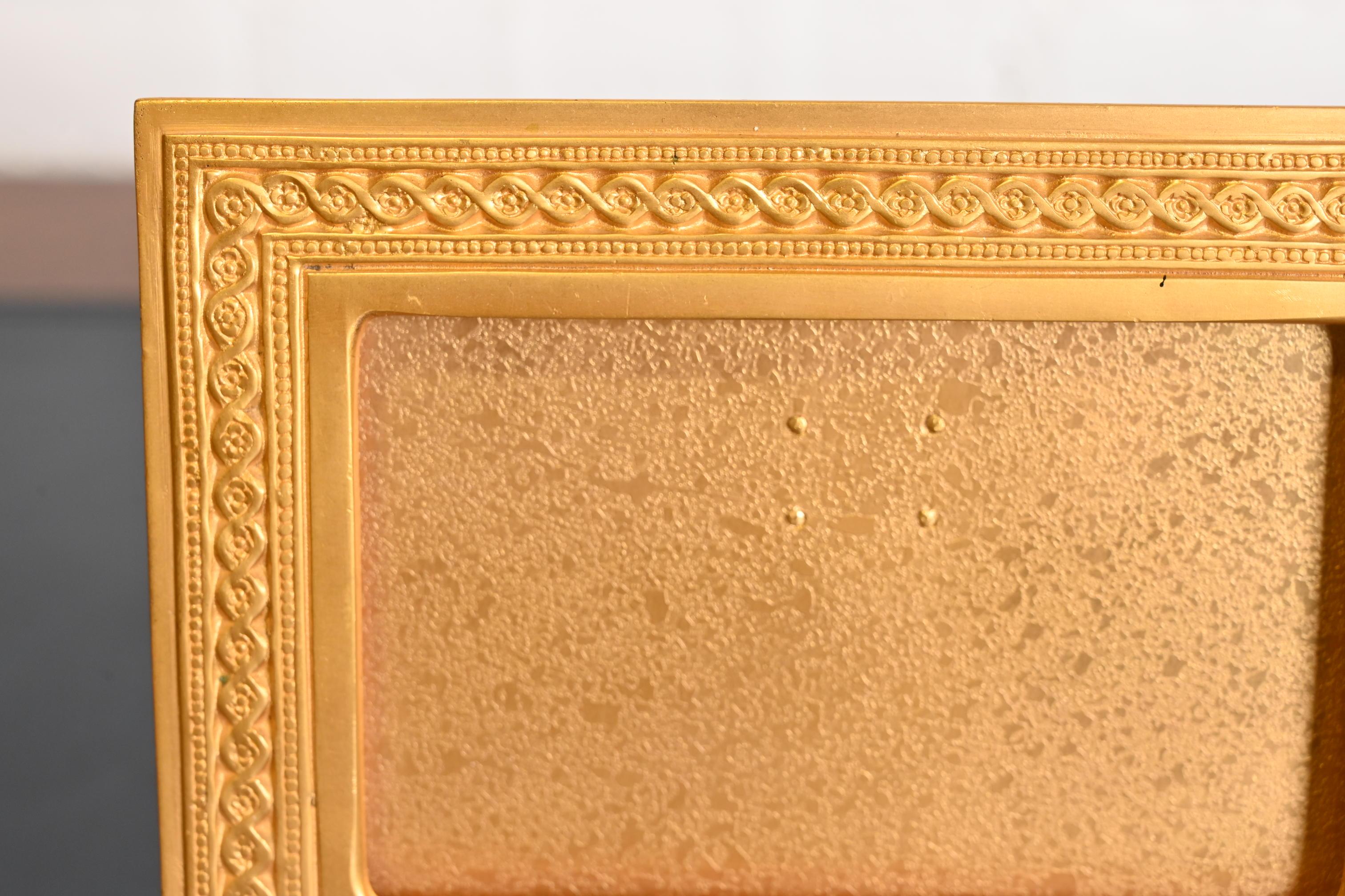 Tiffany Studios New York Adam Bronze Doré Desk Calendar Frame or Picture Frame For Sale 6