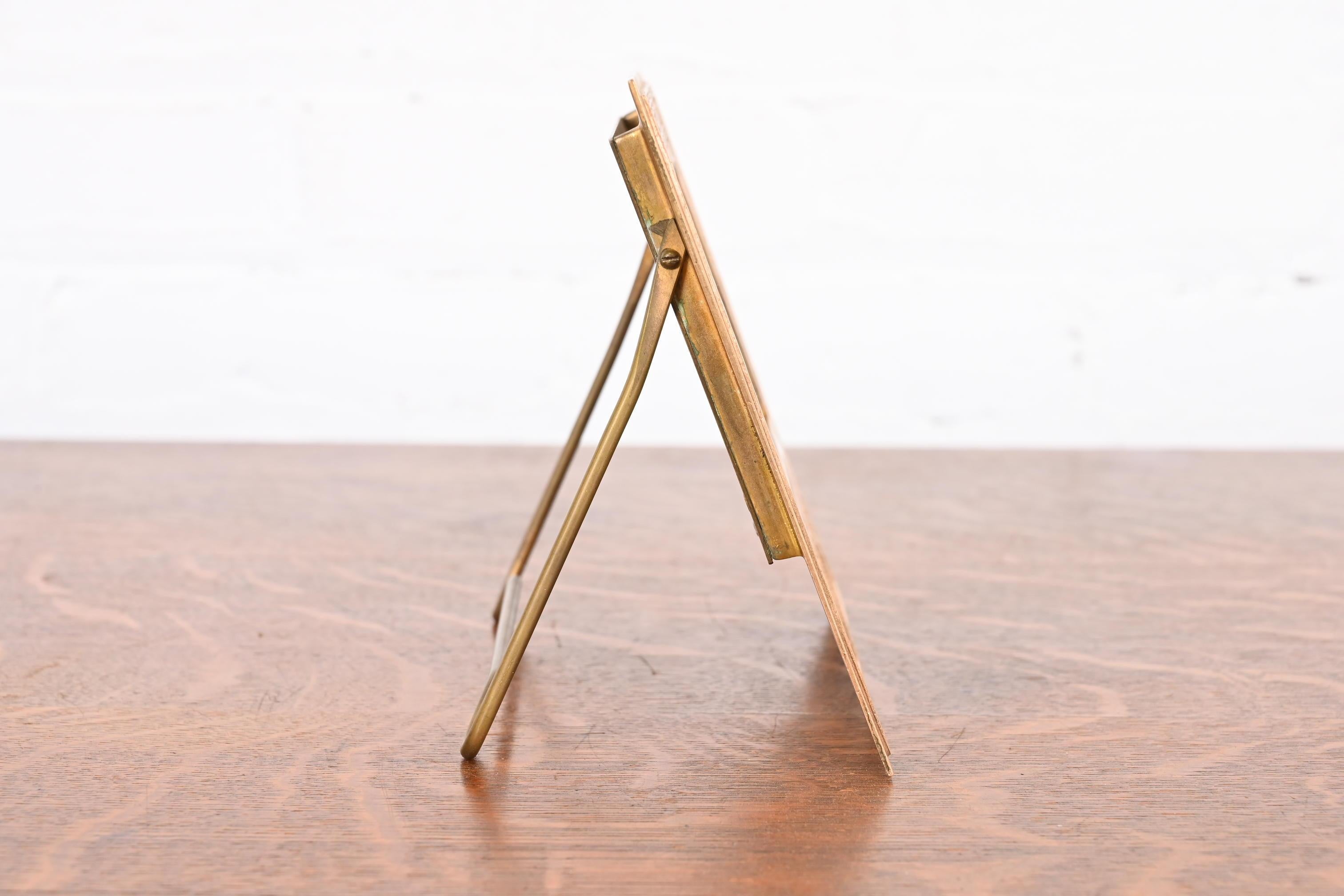 Tiffany Studios New York Adam Bronze Doré Schreibtisch Kalenderrahmen oder Bilderrahmen im Angebot 8