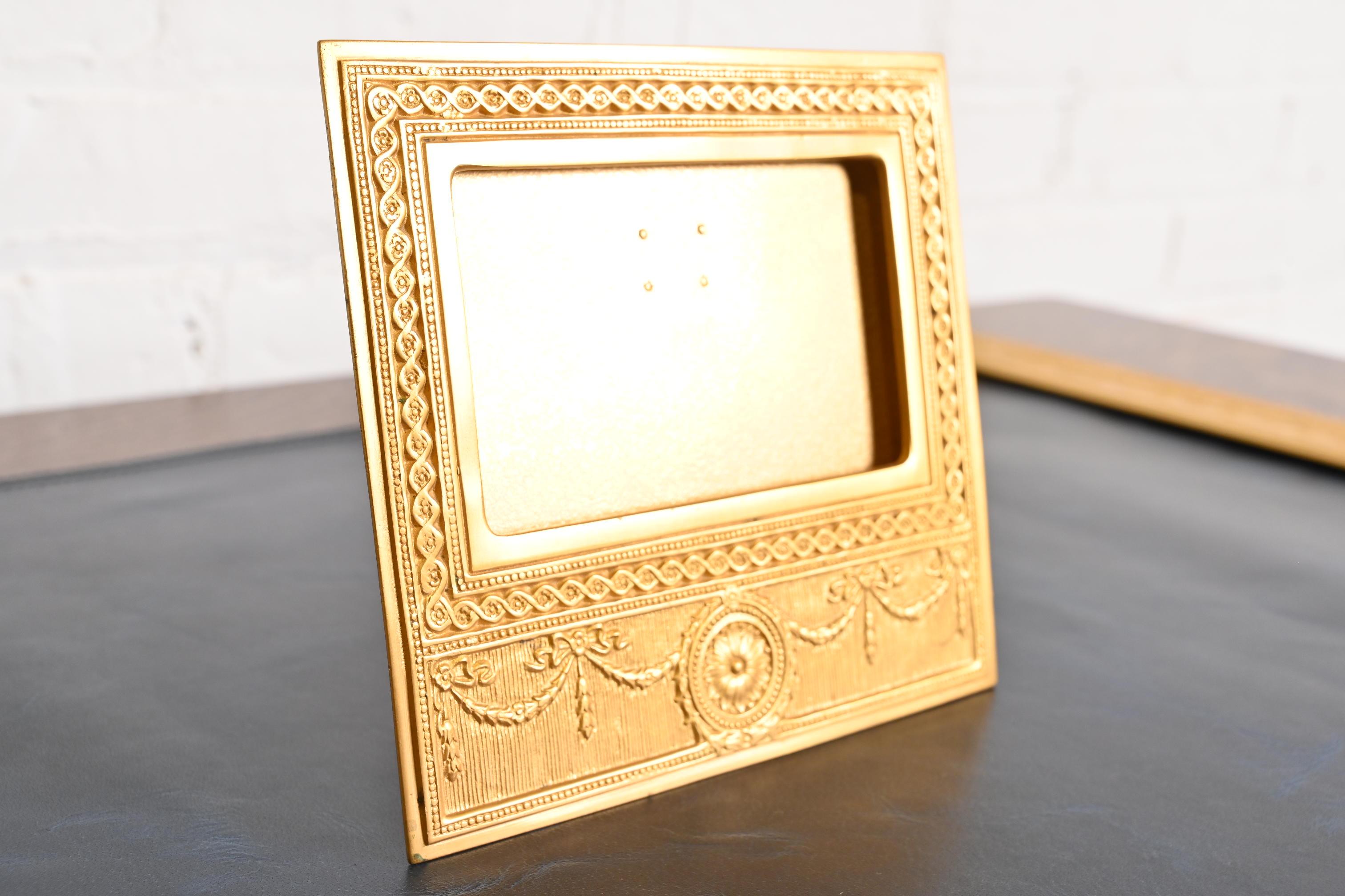 Tiffany Studios New York Adam Bronze Doré Desk Calendar Frame or Picture Frame For Sale 1