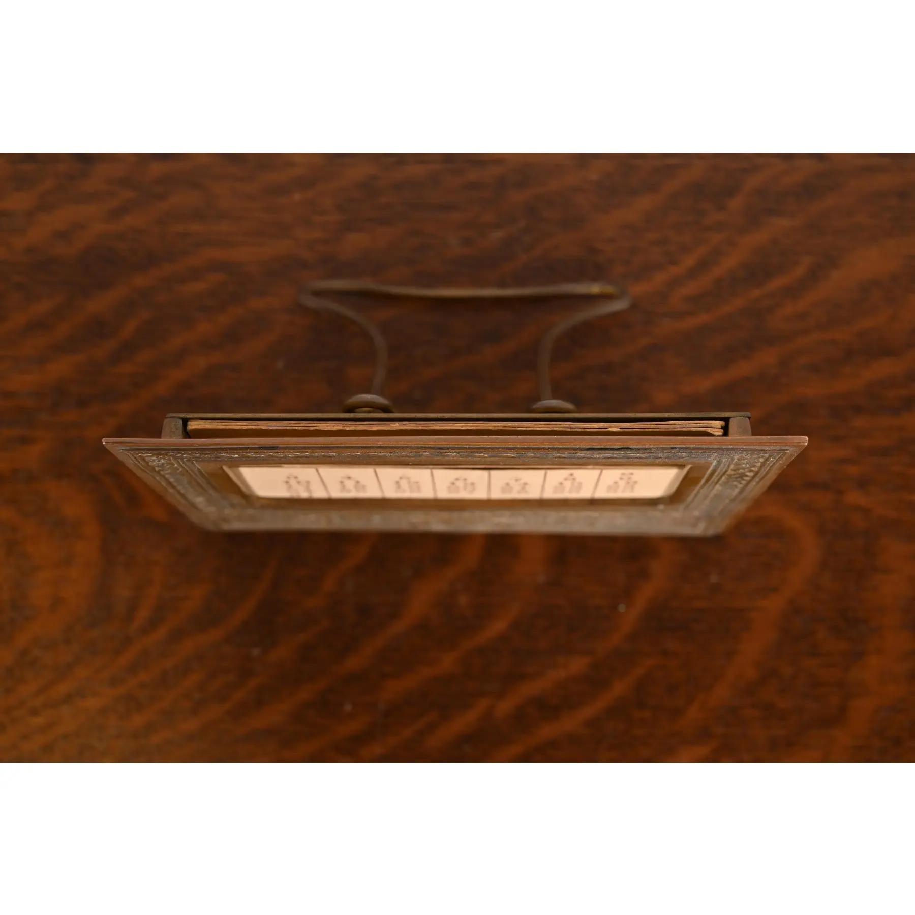 Tiffany Studios New York Adam Bronze Doré Desk Calendar Frame or Picture Frame For Sale 2