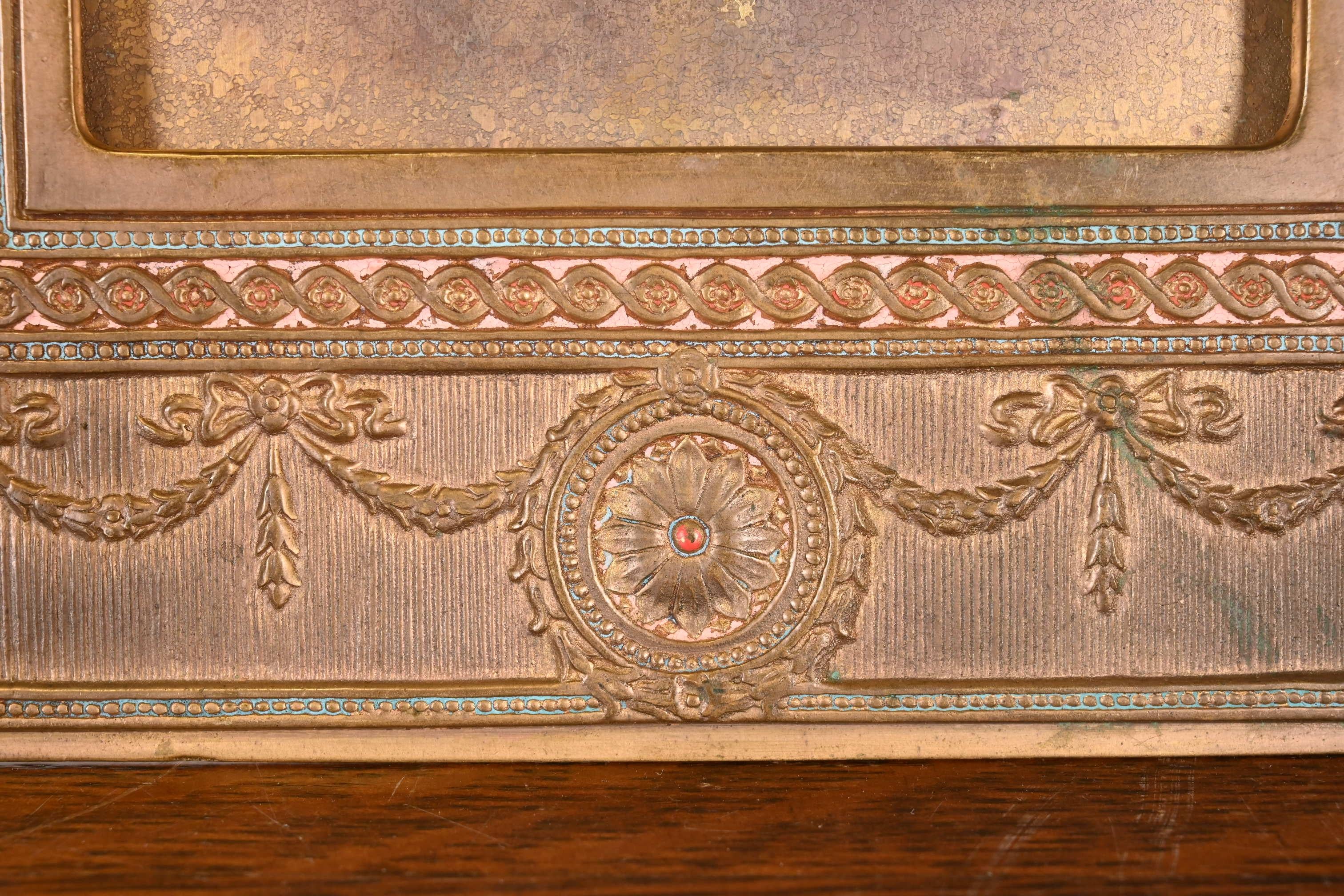 Tiffany Studios New York Adam Bronze Doré Desk Calendar Frame or Picture Frame For Sale 2