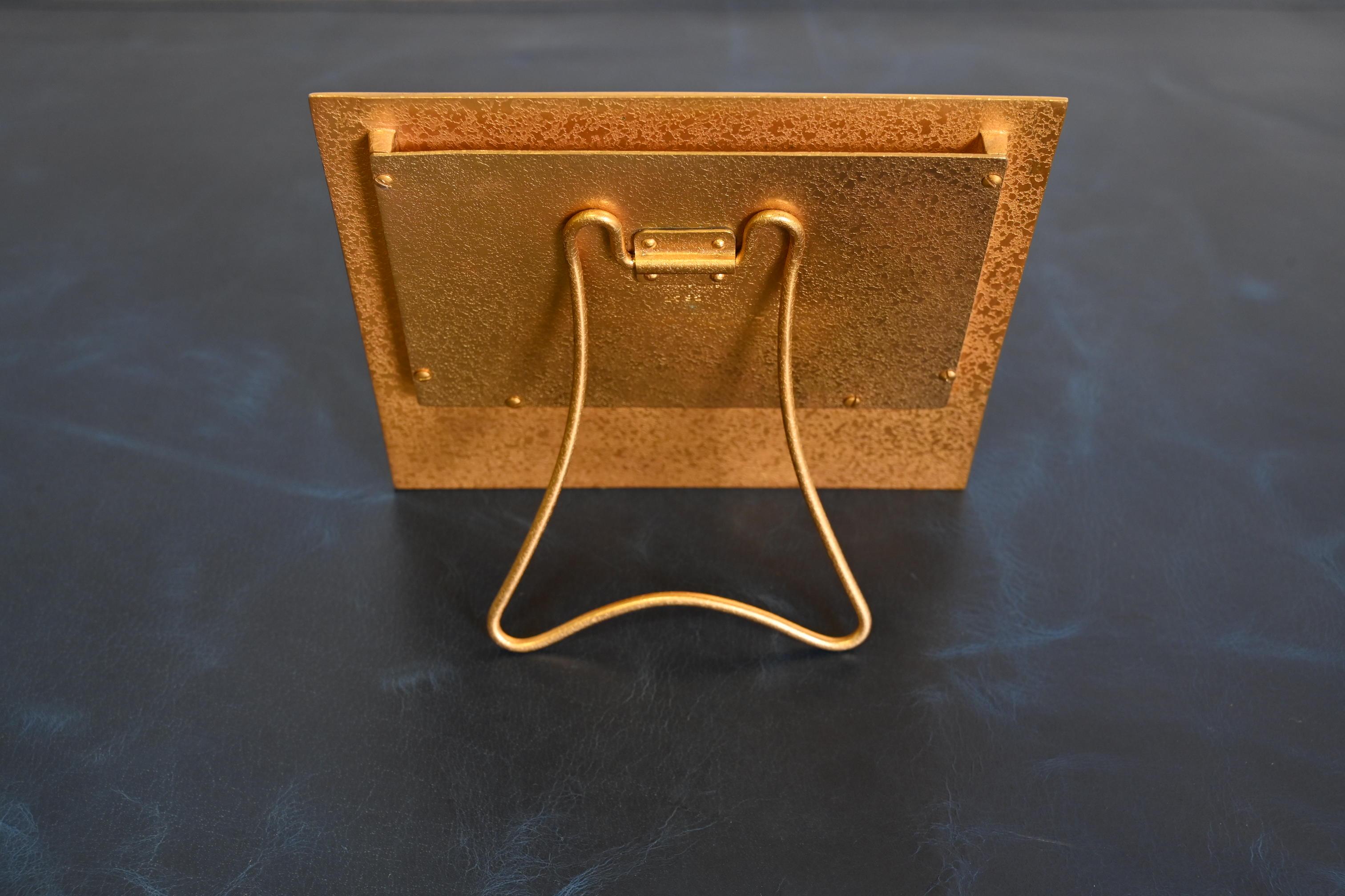 Tiffany Studios New York Adam Bronze Doré Desk Calendar Frame or Picture Frame For Sale 3