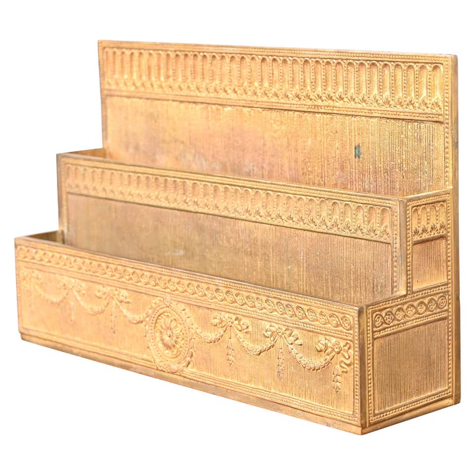 Tiffany Studios New York Art Deco 'Greek Key' Bronze Doré Letter Rack ...