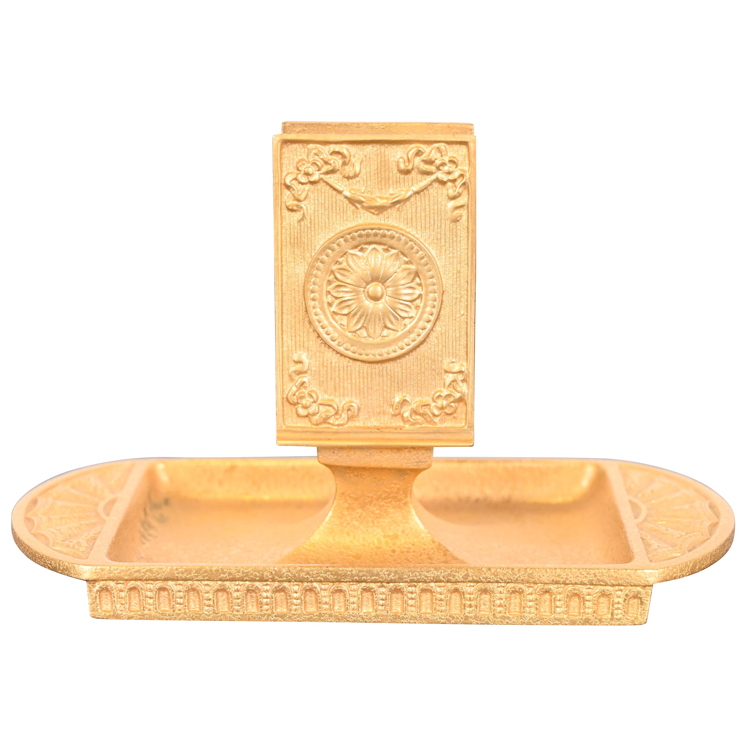 Tiffany Studios New York Adam Bronze Doré Match Box Holder