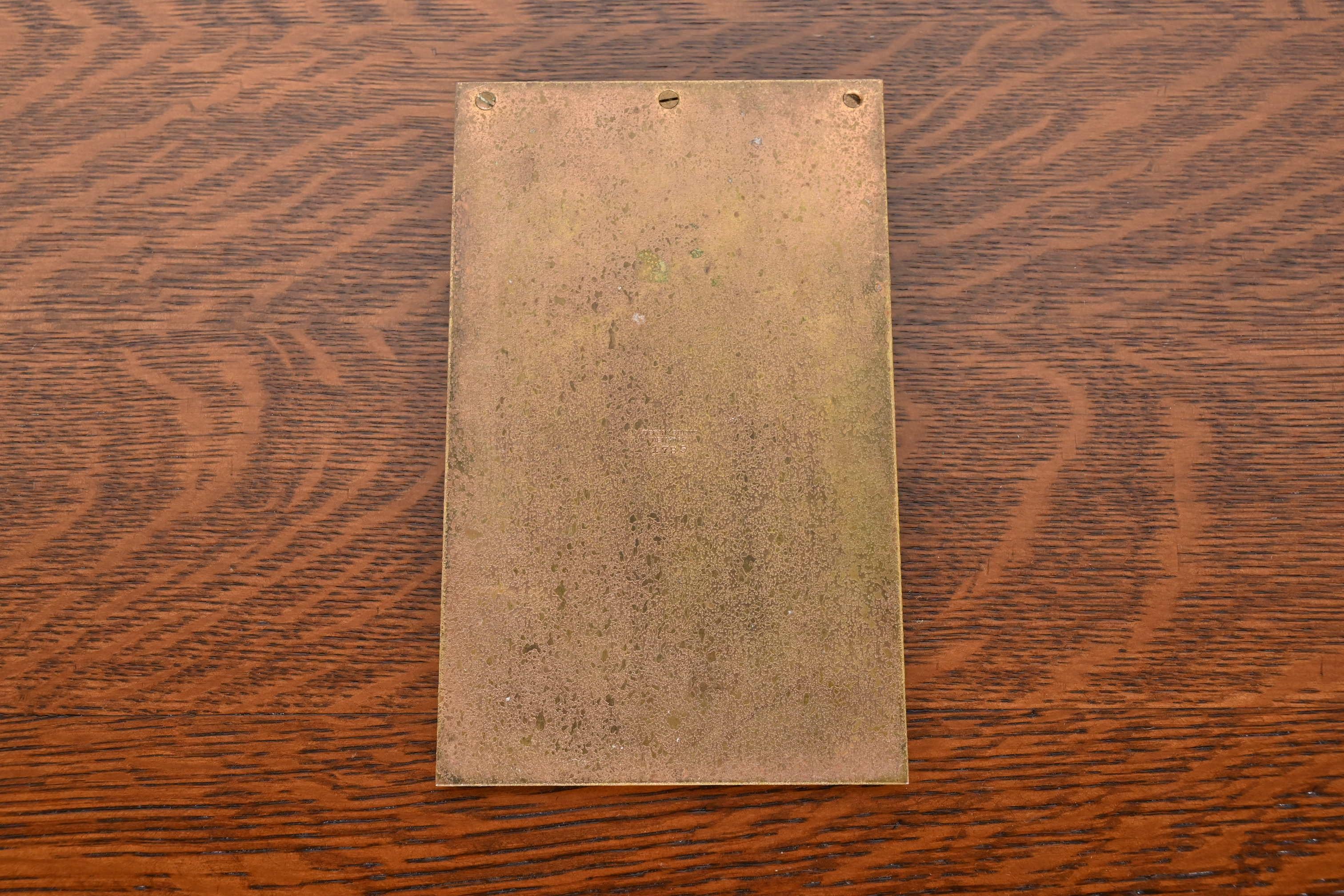 Tiffany Studios New York Adam Bronze Doré Notepad Holder For Sale 6