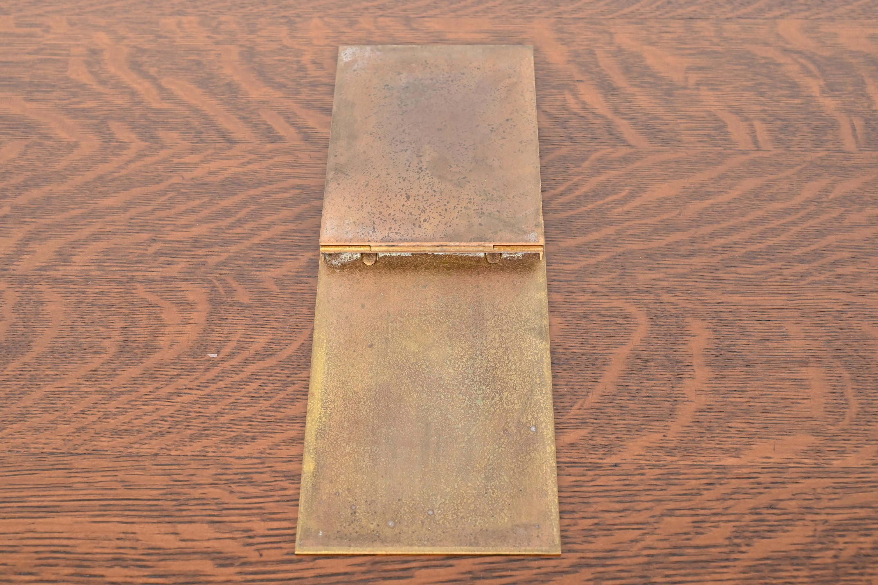 Tiffany Studios New York Adam Bronze Doré Notepad Holder For Sale 1