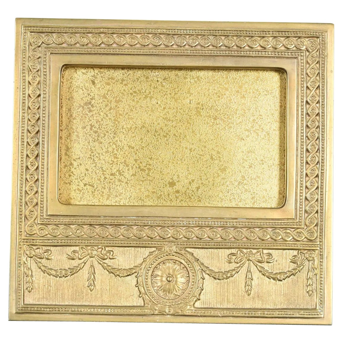 Calendario de escritorio o marco de fotos Tiffany Studios New York Adam Pattern Bronce Doré