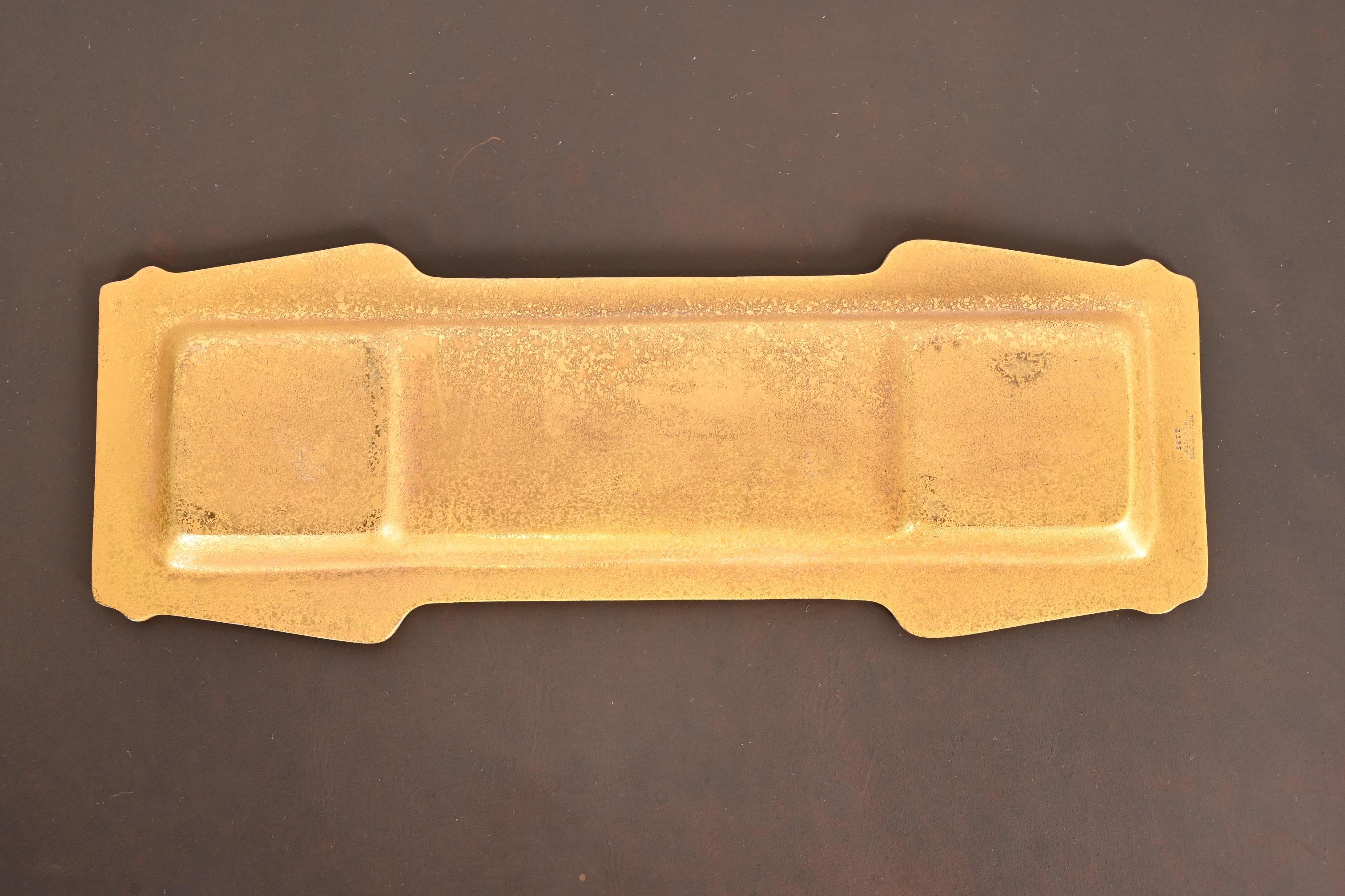 Tiffany Studios New York American Indian Bronze Doré Pen Tray 2