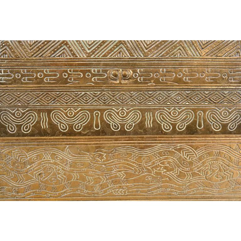 Tiffany Studios New York American Indian Pattern Bronze Letter Rack For Sale 2