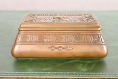 Tiffany Studios New York American Indian Pattern Bronze Stamp Box