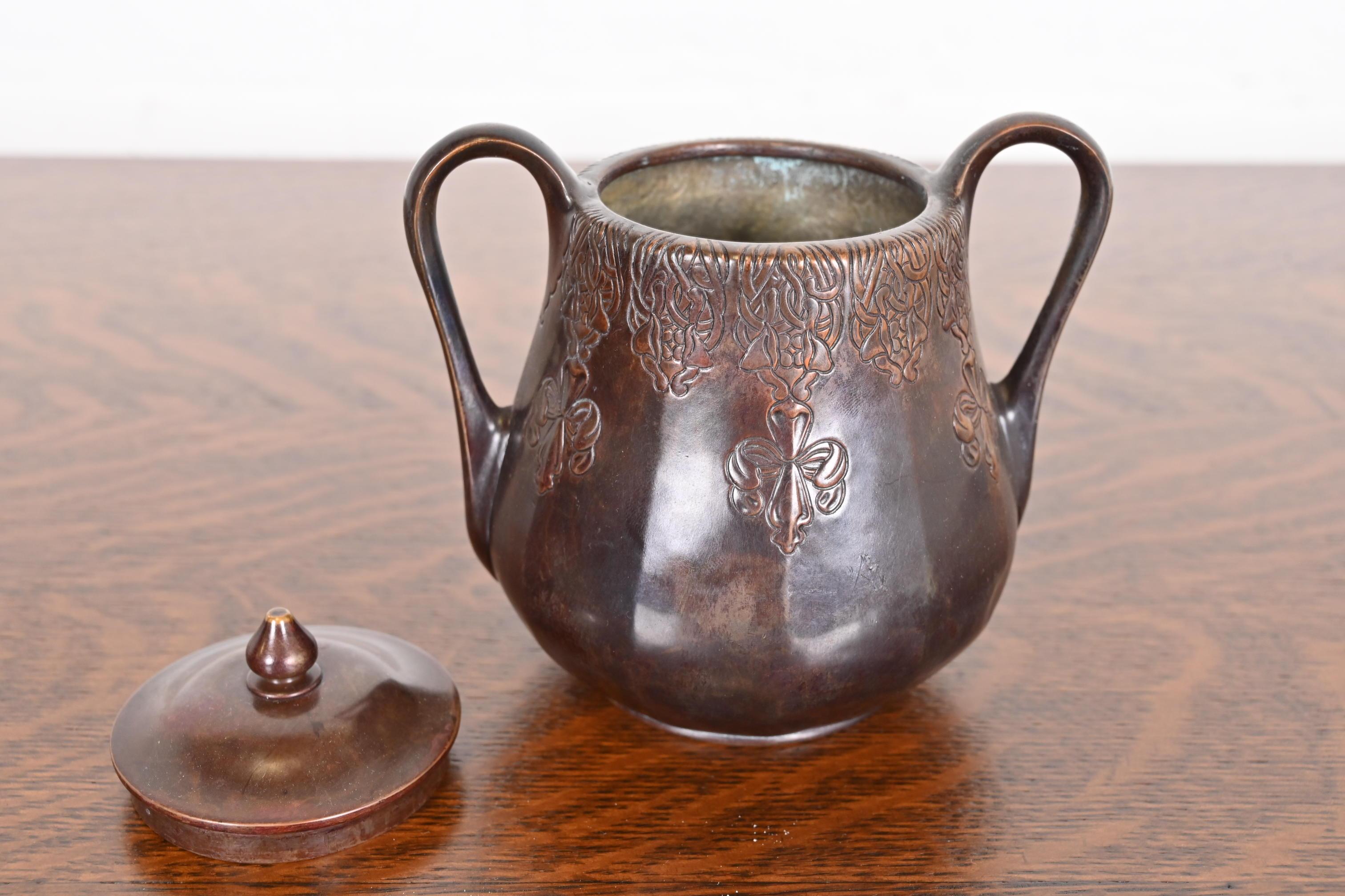 Tiffany Studios New York Antique Arts & Crafts Copper Coffee or Tea Service Set 7