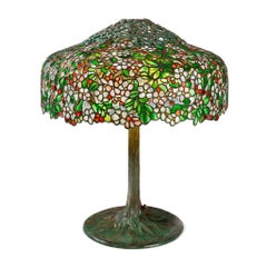 Antique Tiffany Studios New York "Apple Blossom" Table Lamp