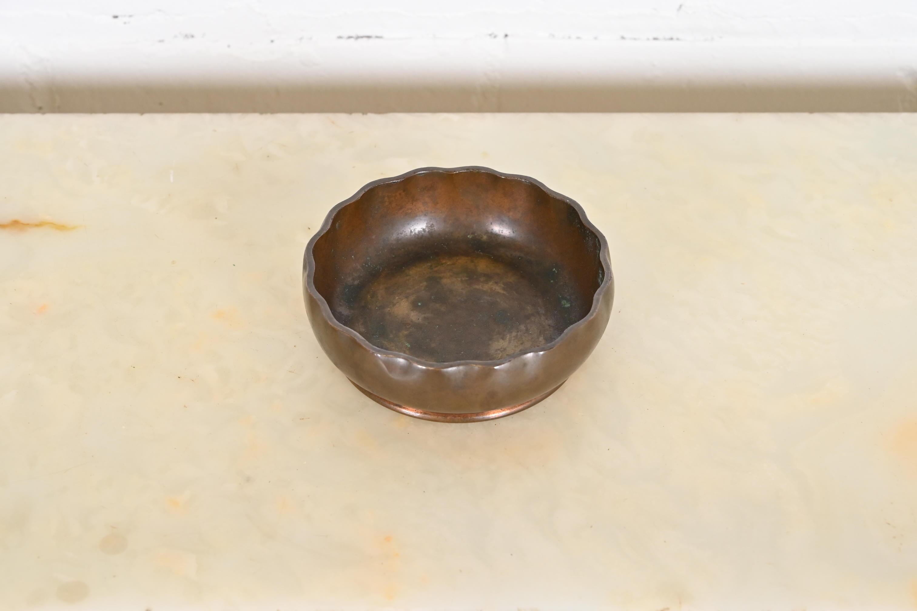 Tiffany Studios New York Art Deco Bronze Footed Bowl In Good Condition In South Bend, IN