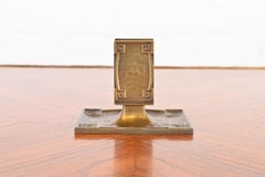 Tiffany Studios New York Art Deco 'Greek Key' Bronze Doré Match Box Holder