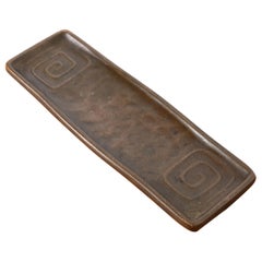 Tiffany Studios New York Art Deco Greek Key Bronze Pen Tray