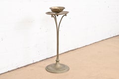 Tiffany Studios New York Art Deco Silver Floor Standing Ashtray