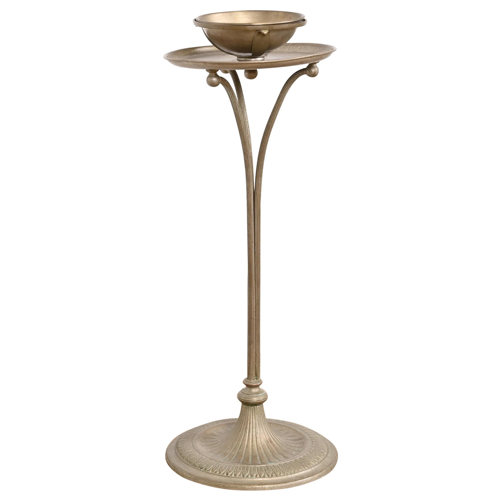 Tiffany Studios New York Art Deco Silver Floor Standing Ashtray