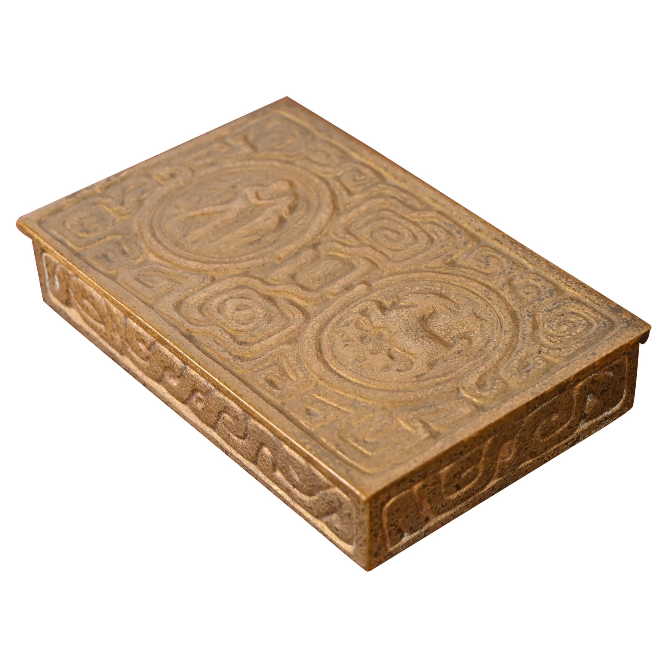 Tiffany Studios New York Art Deco Zodiac Bronze Doré Box