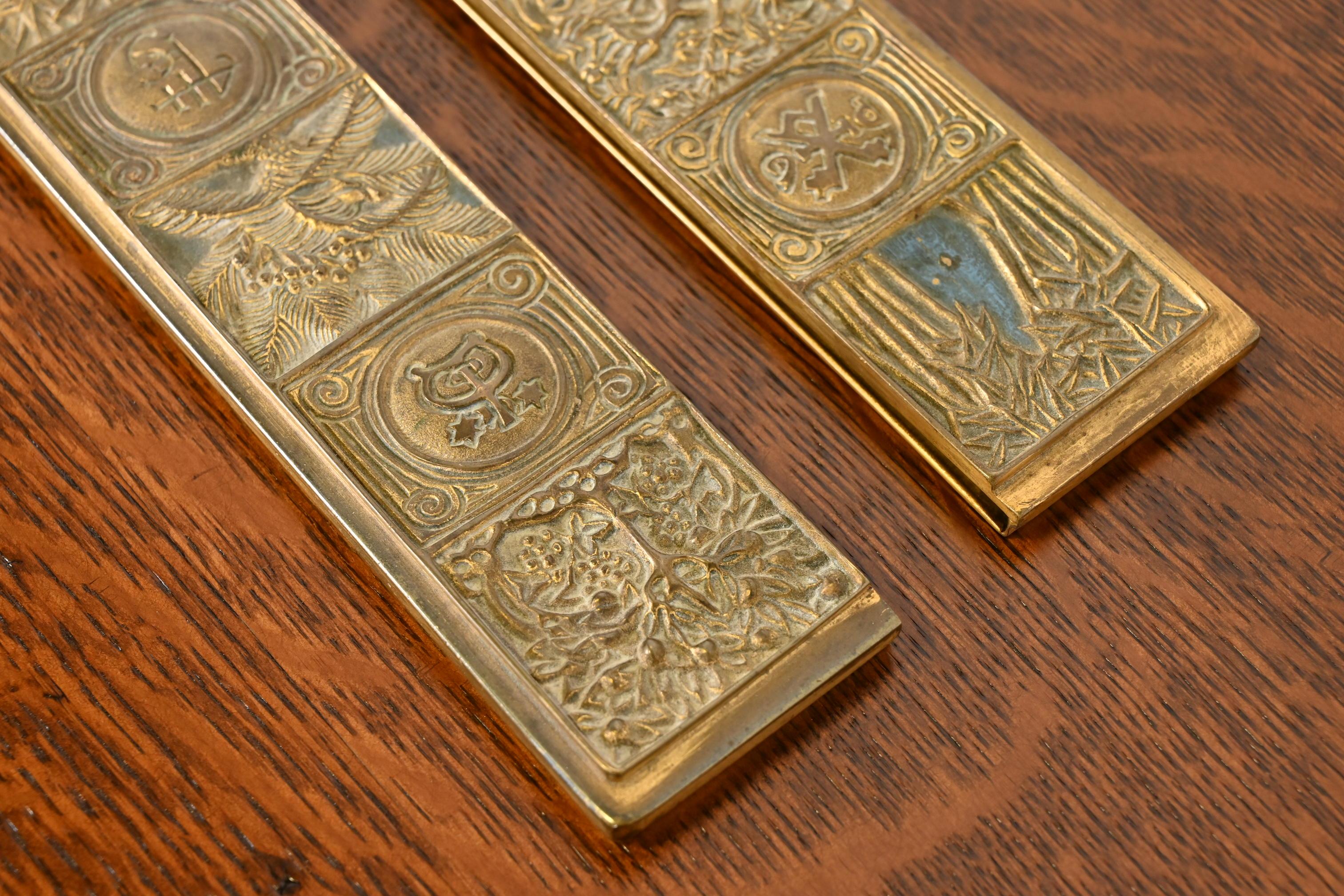 Segnalibro Tiffany Studios New York Bronzo Doré Blotter Termina con Blotter in Pelle in vendita 4
