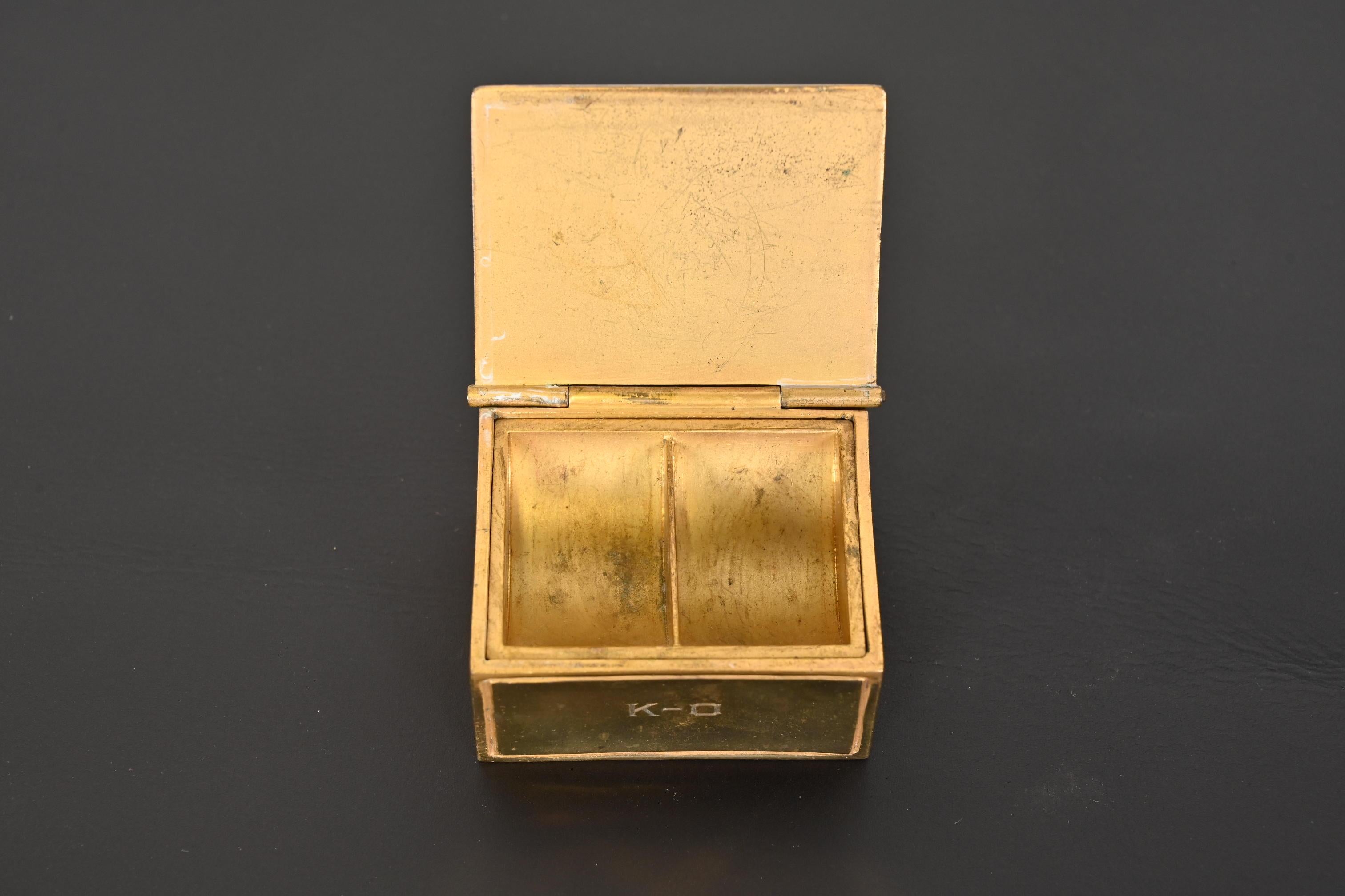 Bronzo Tiffany Studios New York Segnalibro in bronzo Doré Scatola per francobolli in vendita