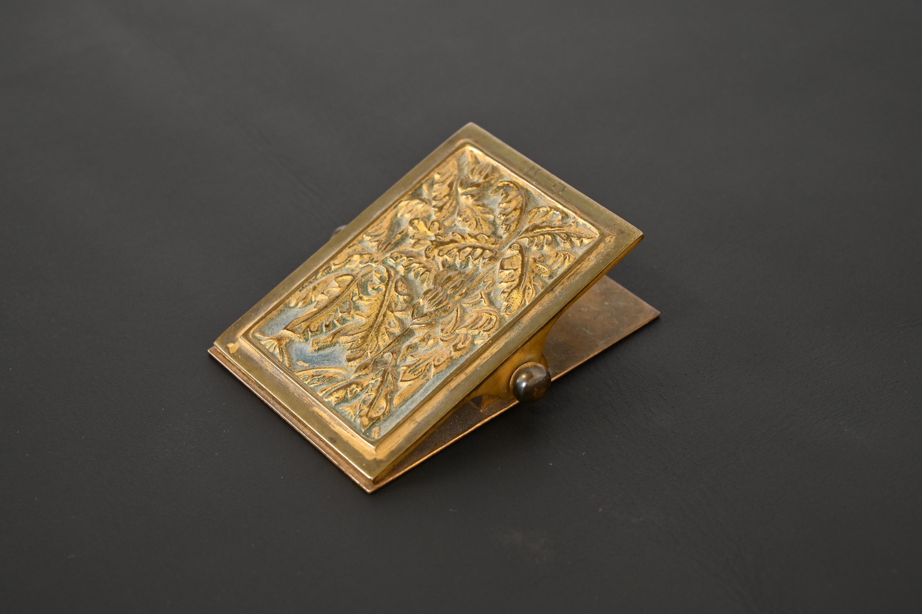 Art Deco Tiffany Studios New York Bookmark Bronze Large Paper Clip For Sale