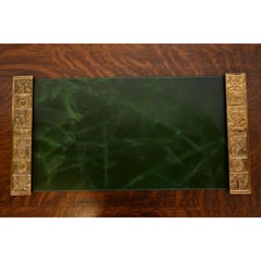 Tiffany Studios New York Bookmark Pattern Bronze Doré Blotter Ends