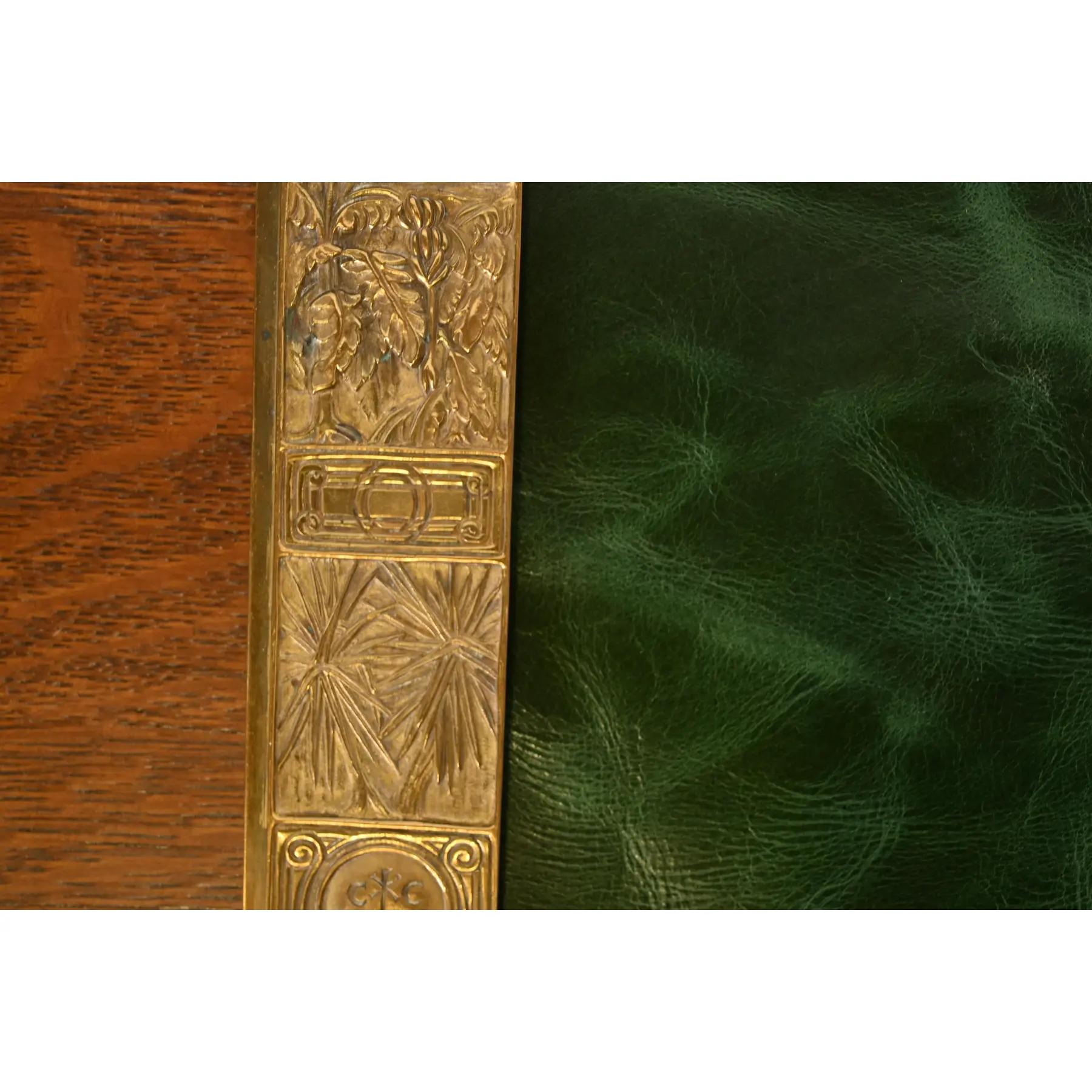 Tiffany Studios New York modello segnalibro Bronzo Doré Blotter Ends in vendita 1
