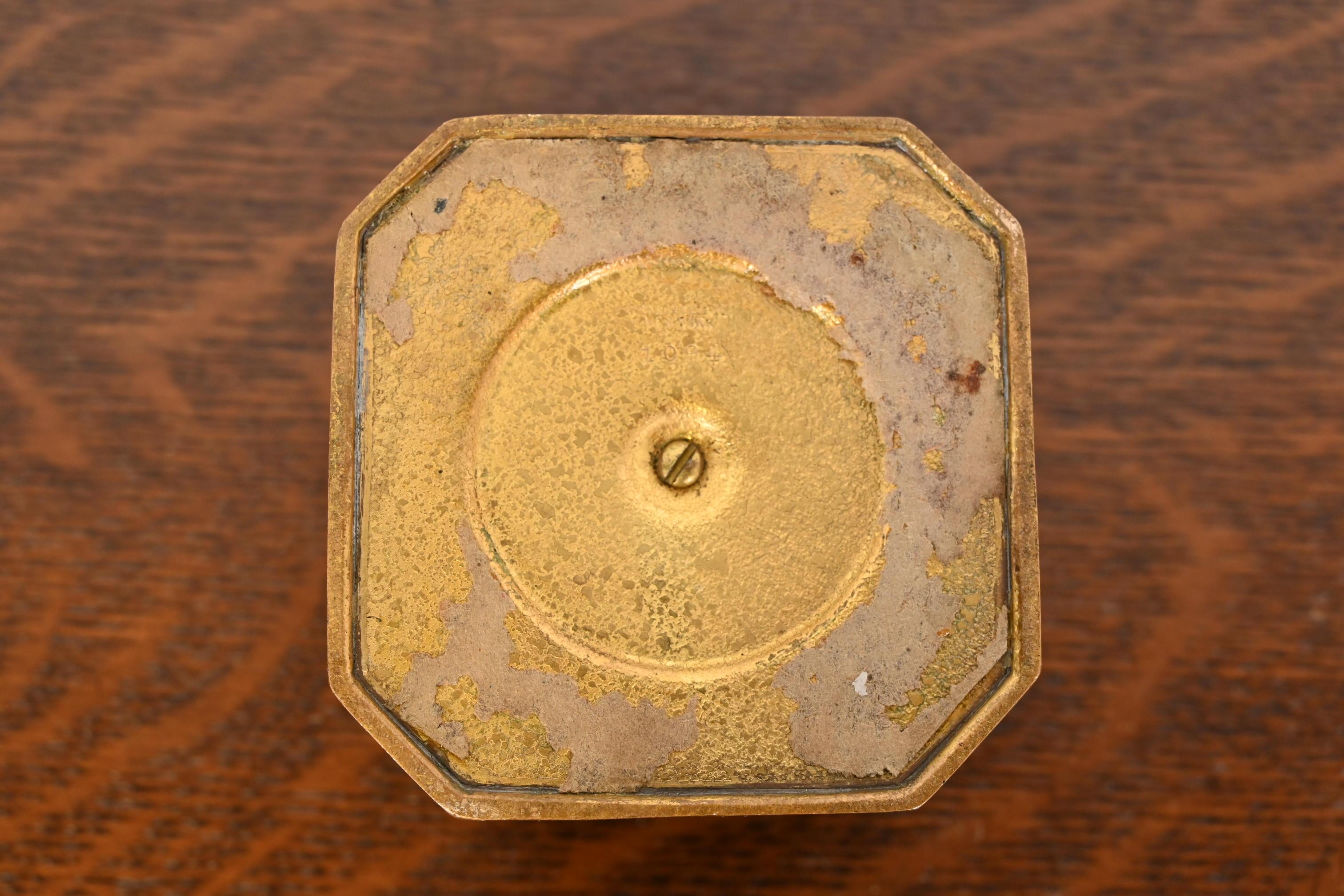 Tiffany Studios New York Bookmark Pattern Bronze Doré Inkwell 5