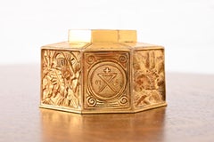 Tiffany Studios New York Bookmark Pattern Bronze Doré Inkwell
