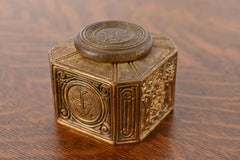 Tiffany Studios New York Bookmark Pattern Bronze Doré Inkwell
