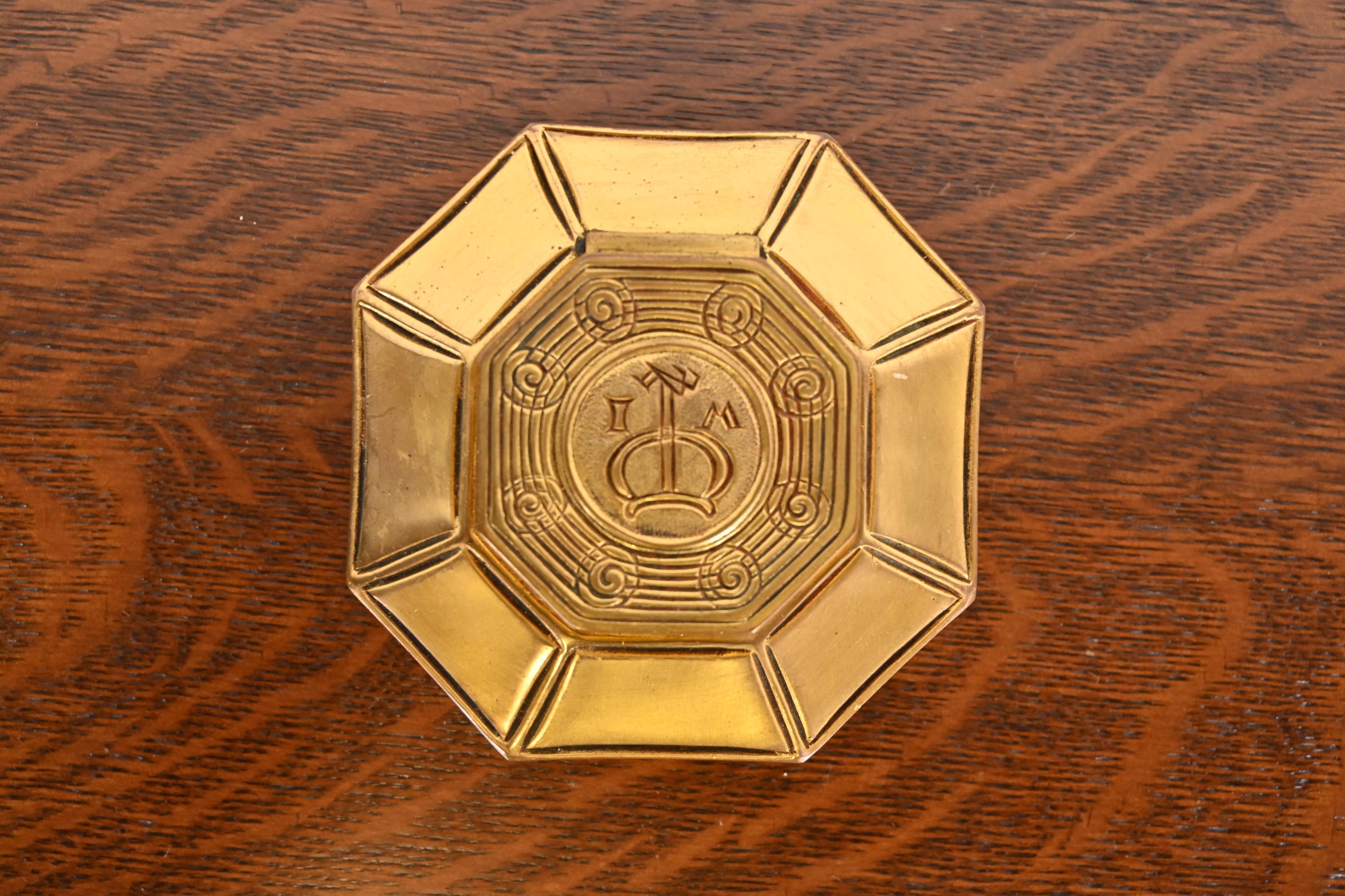 Tiffany Studios New York Bookmark Pattern Bronze Doré Inkwell 2