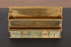 Tiffany Studios New York Bookmark Pattern Bronze Doré Letter Rack