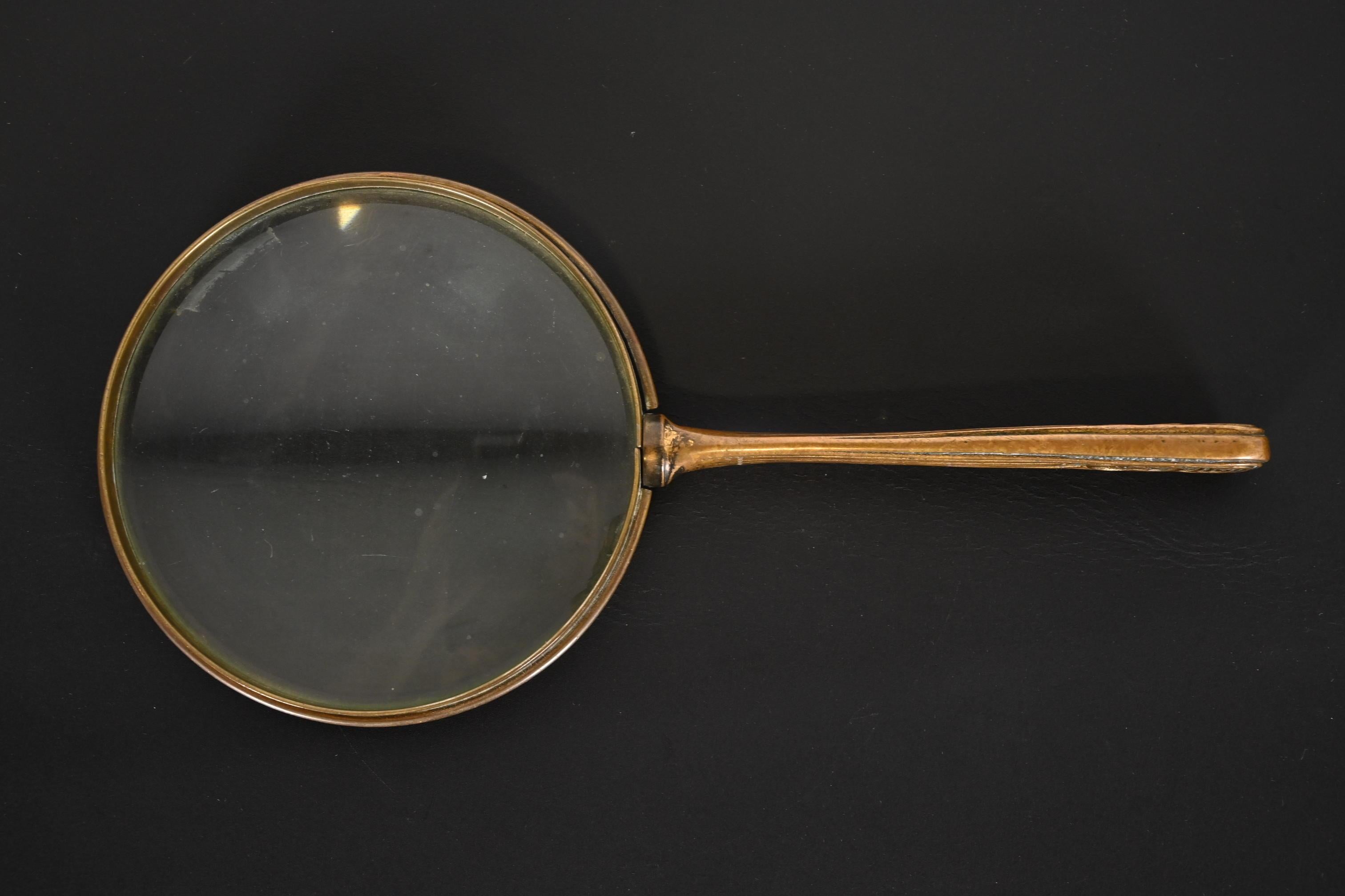 Tiffany Studios New York Bookmark Pattern Bronze Doré Magnifying Glass 1