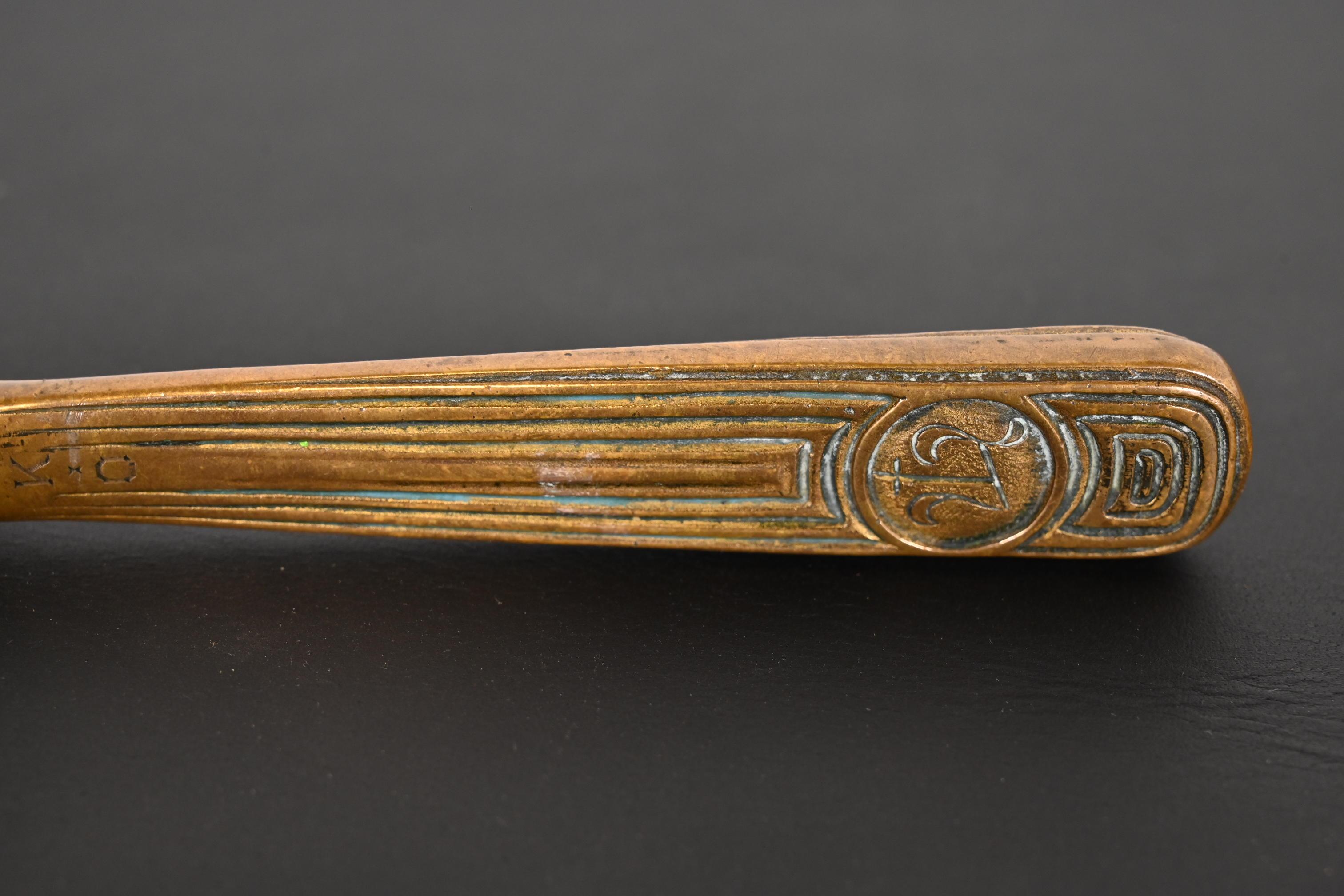 Tiffany Studios New York Bookmark Pattern Bronze Doré Magnifying Glass 2