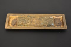 Tiffany Studios New York Bookmark Pattern Bronze Doré Pen Tray