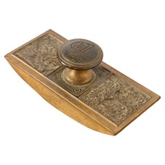 Tiffany Studios New York Bookmark Pattern Bronze Doré Rocker Blotter