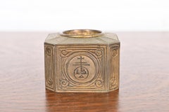 Tiffany Studios New York Bookmark Pattern Bronze Pen Brush Holder