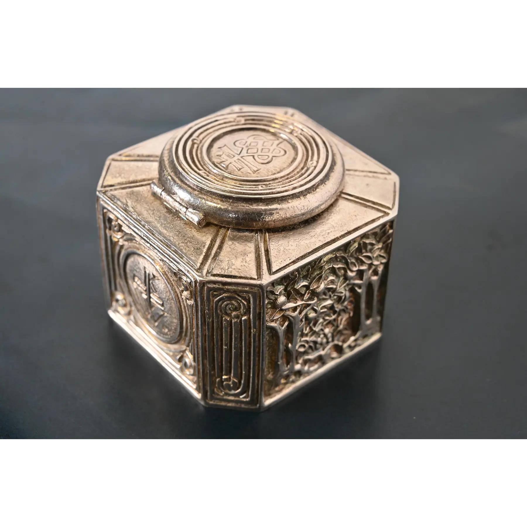 Americano Calamaio in bronzo dorato argento con motivo a segnalibro dei Tiffany Studios di New York in vendita