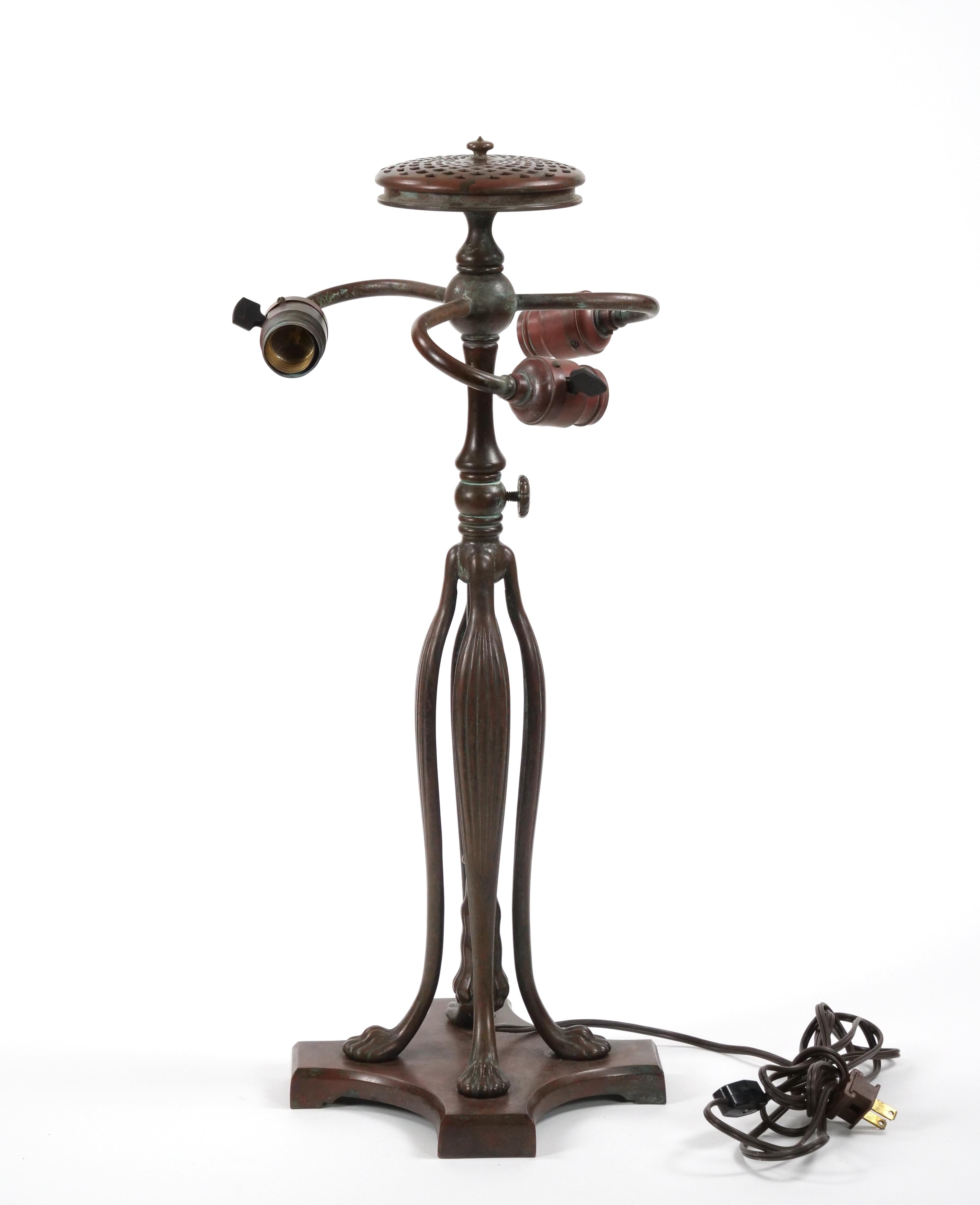 Early 20th Century Tiffany Studios New York Bronze Base 