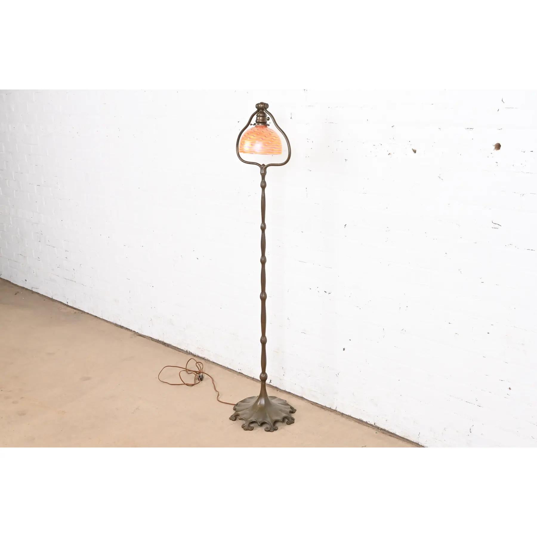 Arts and Crafts Tiffany Studios New York Bronze Bell Floor Lamp