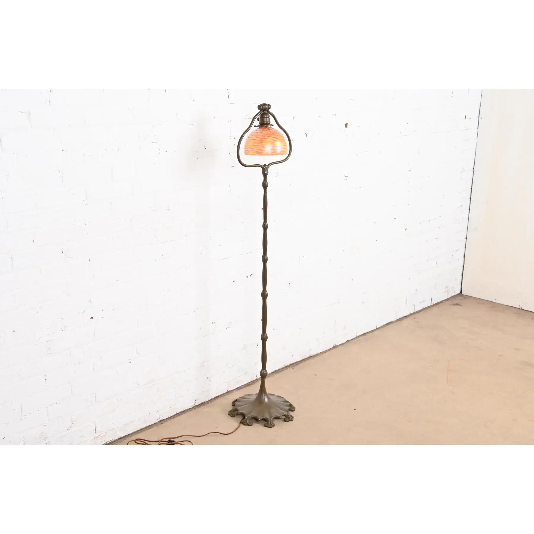 American Tiffany Studios New York Bronze Bell Floor Lamp