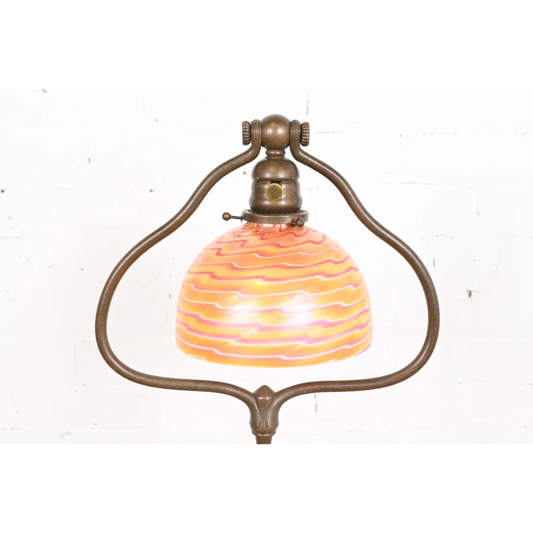 Tiffany Studios New York Bronze Bell Floor Lamp In Good Condition In South Bend, IN