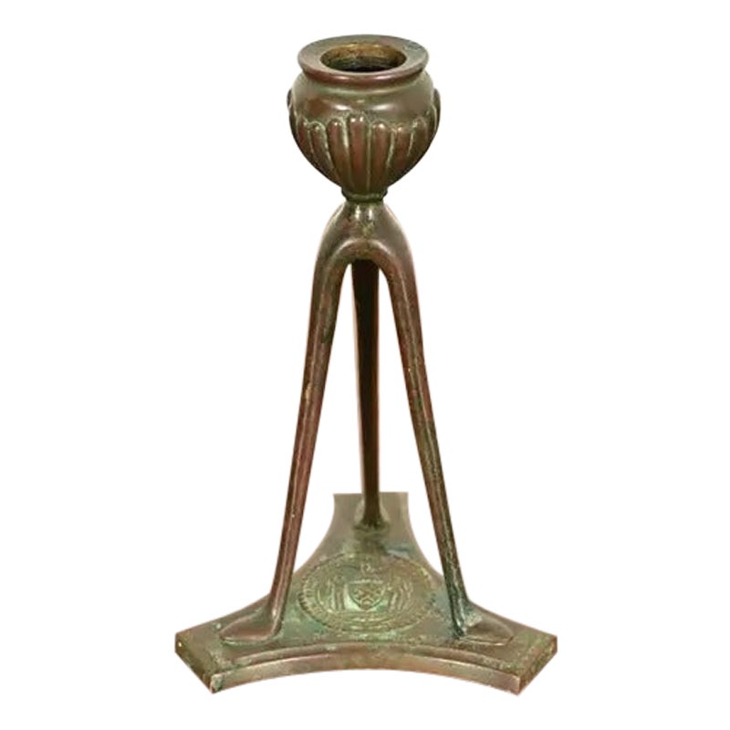 Tiffany Studios New York Bronze Candlestick, Circa 1910 For Sale