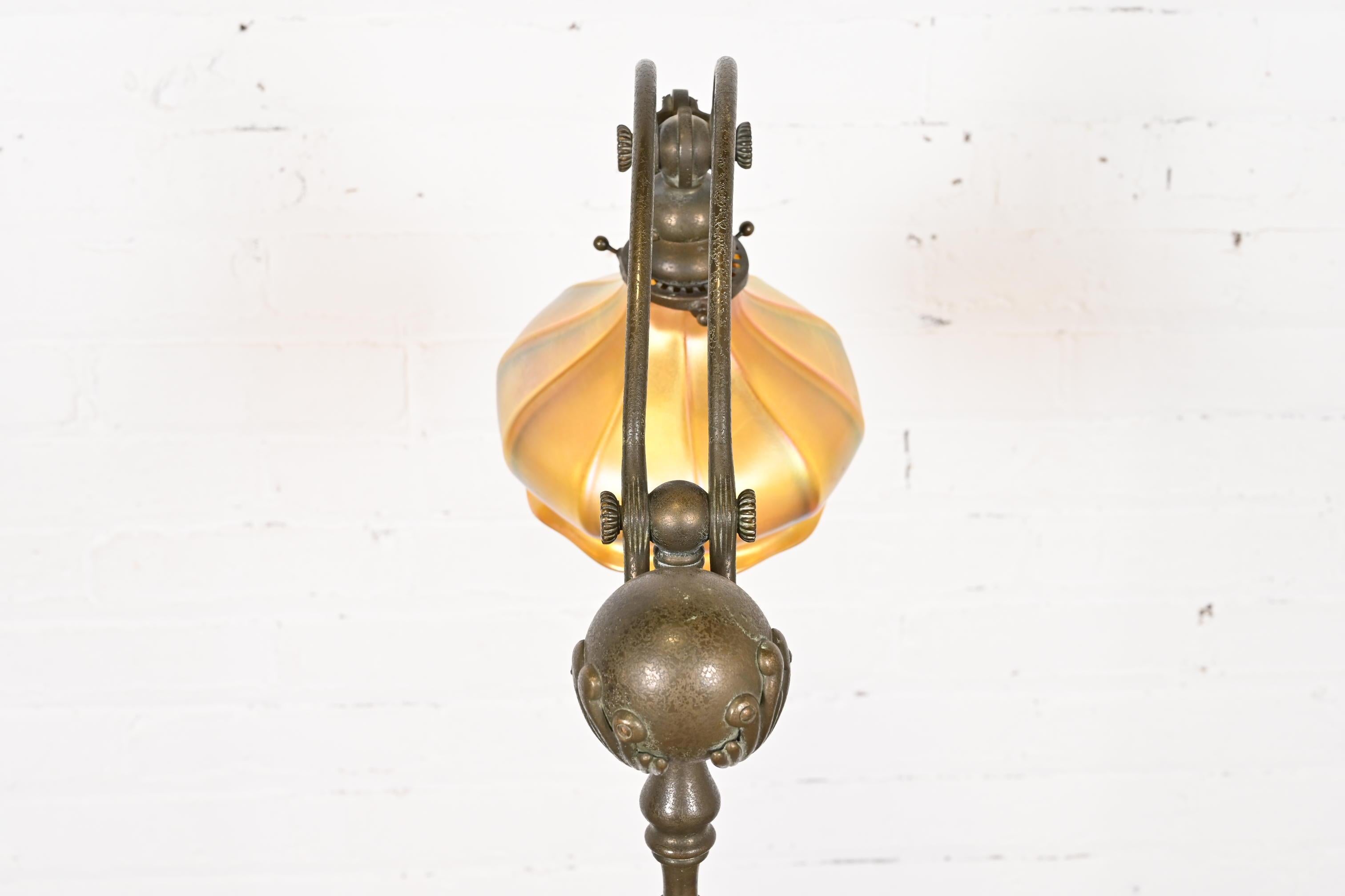 Tiffany Studios New York Bronze Counterbalance Floor Lamp, Circa 1910 8