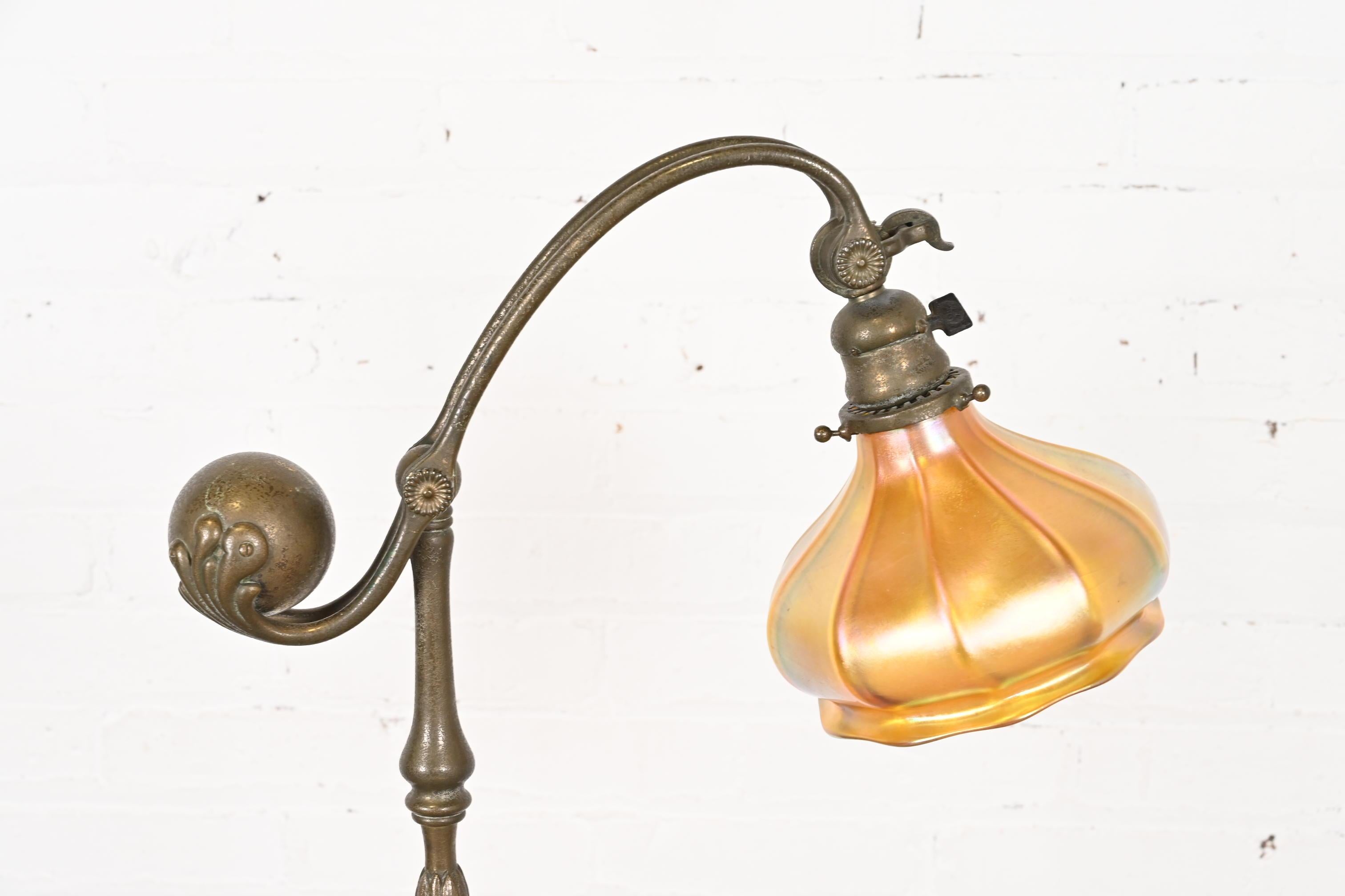 Tiffany Studios New York Bronze Counterbalance Floor Lamp, Circa 1910 9