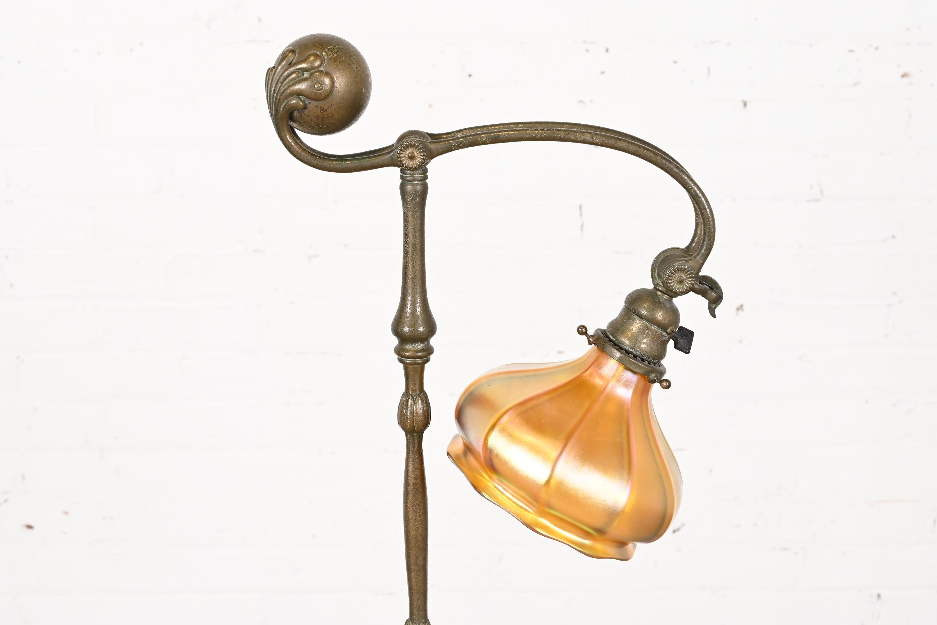 Tiffany Studios New York Bronze Counterbalance Floor Lamp, Circa 1910 11