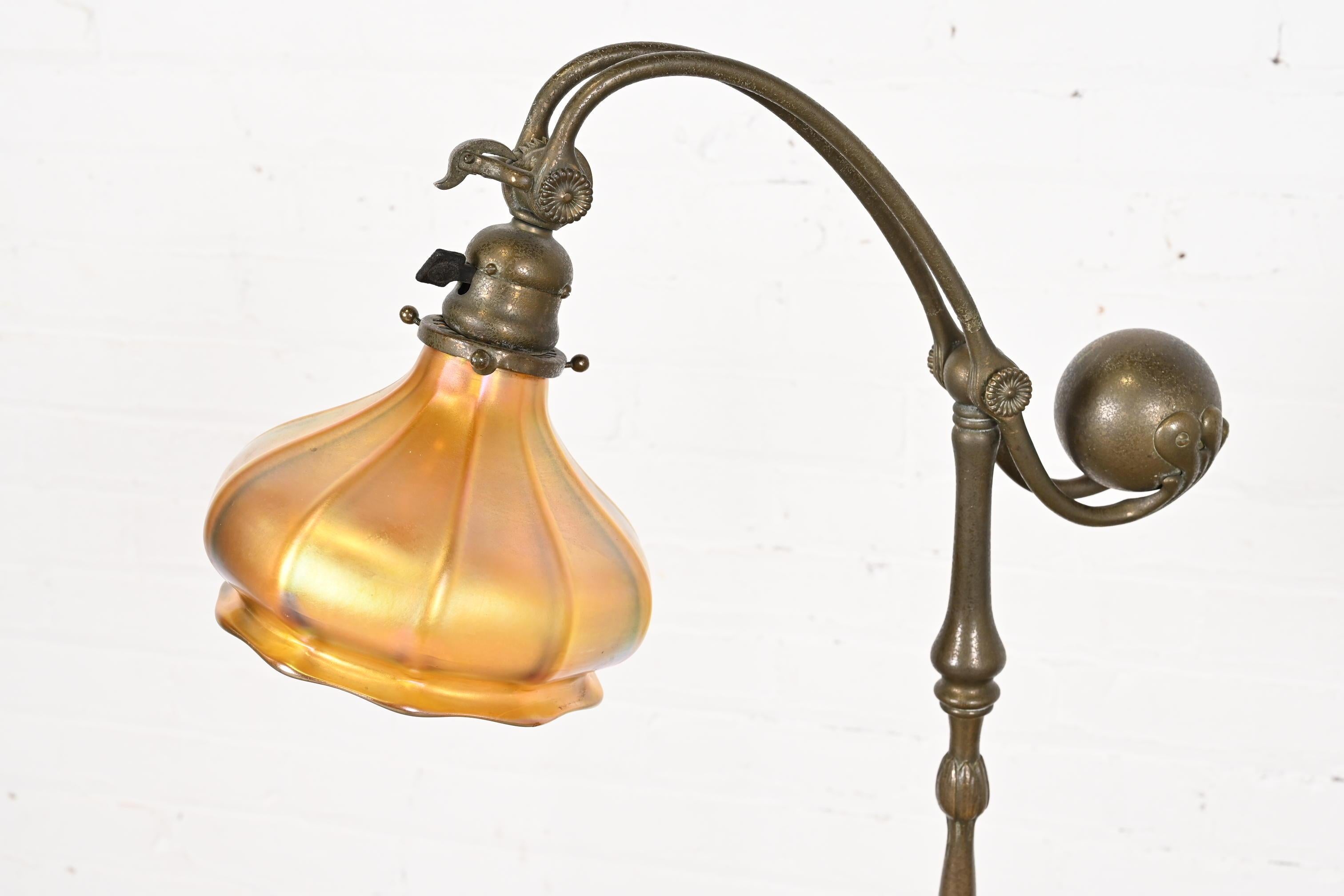 Tiffany Studios New York Bronze Counterbalance Floor Lamp, Circa 1910 2