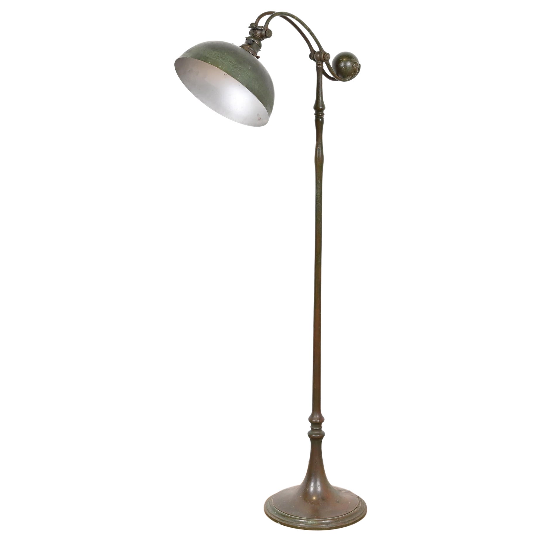 Tiffany Studios New York Bronze Counterbalance Floor Lamp, Circa 1910